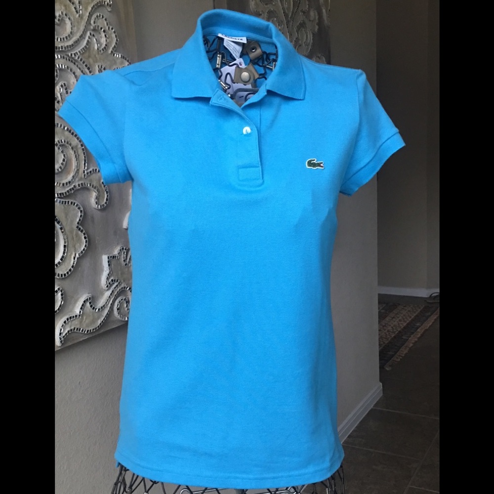 Lacoste stretch polo (AUTH) light blue size 6